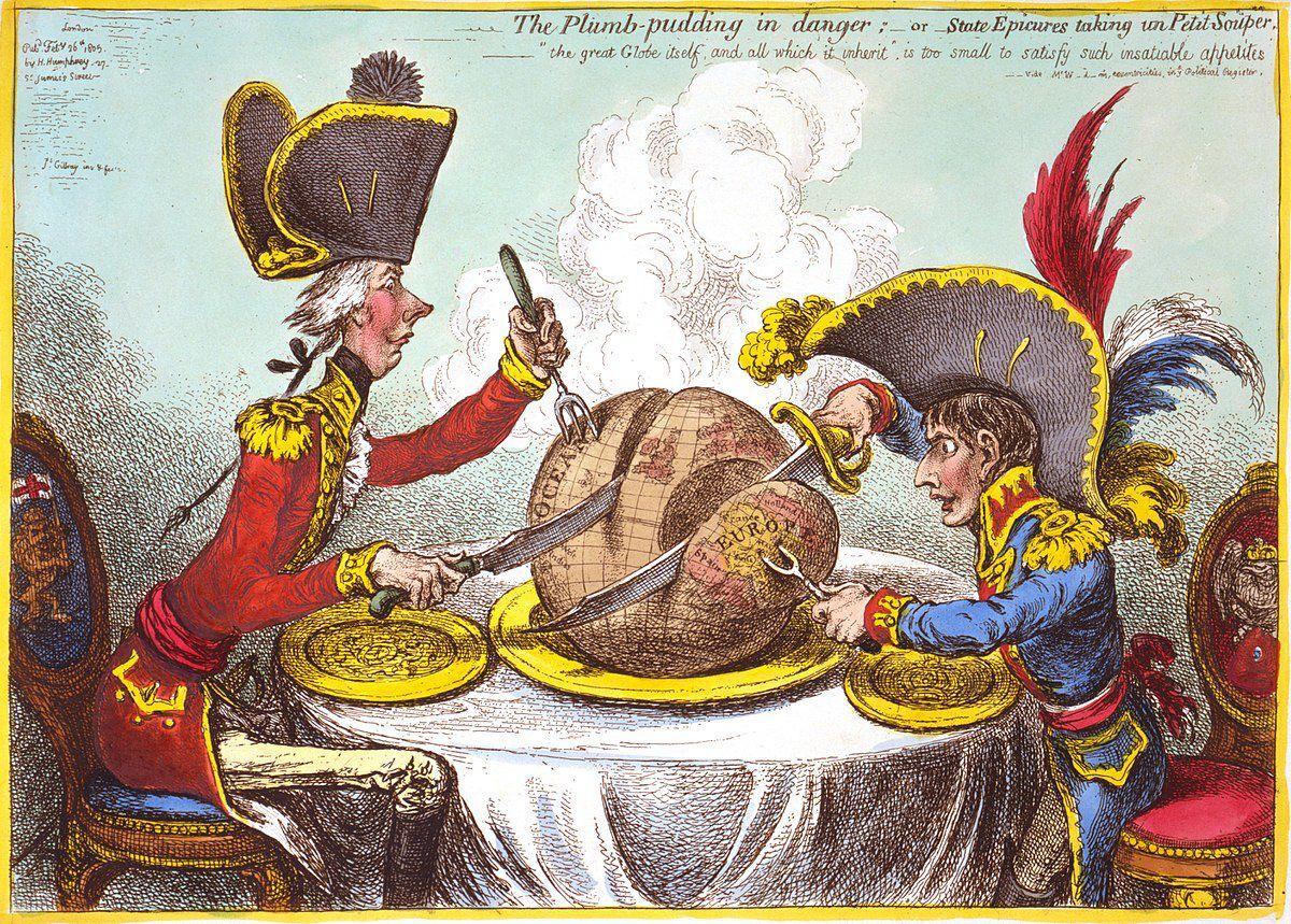 The Plumb Pudding in Danger 1805 by James Gillray
